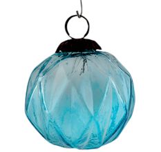 Set Of 4 Piece Turquoise Box Cut Christmas Hanging