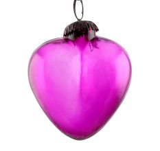 Set Of 4 Piece Purple Heart Shape Christmas Hanging
