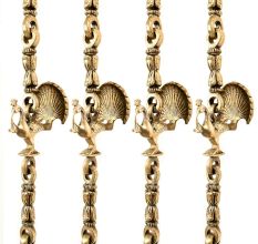  Horse Peacock and Elephant  Brass Swing Chain(Set Of 4 Pieces)