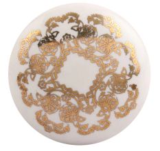 Golden Flower Flat Ceramic Drawer Knob