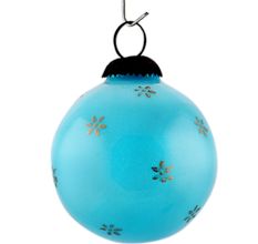 Set Of 4 Piece Turquoise Tiny Flower Medium Christmas Hanging