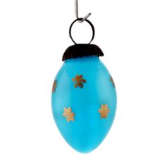 Set Of 4 Piece Turquoise Tiny Flower Avocado Small Christmas Hanging