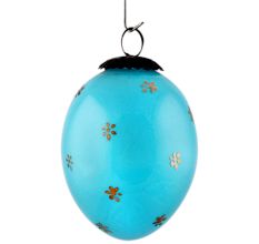 Set Of 4 Piece Turquoise Tiny Flower Avocado Big Christmas Hanging