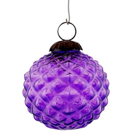 Set Of 4 Piece Purple Solid Custard Apple Christmas Hanging