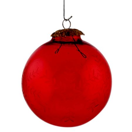 Set Of 4 Piece Red Leaf Cut Christmas Hanging