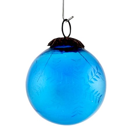 Set Of 4 Piece Turquoise Leaf Cut Christmas Hanging