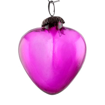 Set Of 4 Piece Purple Heart Shape Christmas Hanging