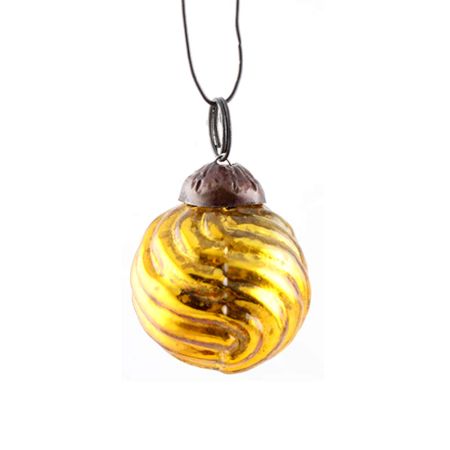 Antique Golden Striped Tiny Christmas Ornament Online