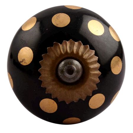 Golden Dot Ceramic Drawer Knobs Online