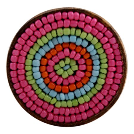 Pink Button wooden Wine Stopper (Pack Of One Piece)