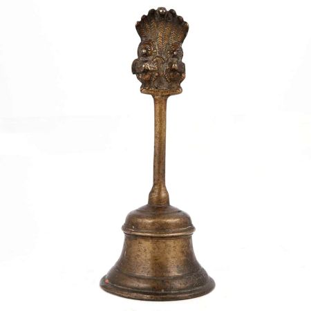 Brass Bell  Handle Depicting Hanuman and Garuda