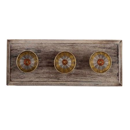 Golden Round Wire Wooden Hooks