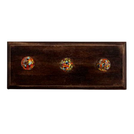 Round Mixed Glass Wooden Hooks