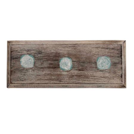 Clear Pentagon Glass Bubble Wooden Hooks