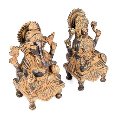Brass Ganesh and Laxmi Statue