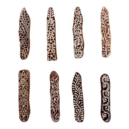 Set of 8 Piece New Mix Wooden Printing Block
