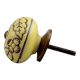 Yellow Brown Leaf Flower Etched Knobs