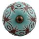 Sea Green Etched Ceramic Floral Cabinet Knob Online