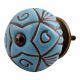 Turquoise Etched Ceramic Floral Cabinet Knob Online