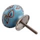Turquoise Marigold Ceramic Floral Cabinet Knob
