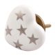 Silver Star Heart Ceramic Cabinet Knob