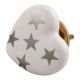 Silver Star Heart Ceramic Cabinet Knob