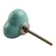 Sea Green Heart Etched Ceramic Drawer Knob