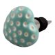 Sea Green Heart Etched Ceramic Wine Stopper (Set of One Piece)