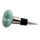 Sea Green Heart Etched Ceramic Wine Stopper (Set of One Piece)