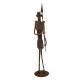 Brass Elongated Tribal Warrior Statue