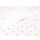 White Cotton Duvet Cover With Pink Floral Hand Embroidery +2 Pillow Covers.