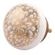 Golden Carnation Flower Flat Ceramic Drawer Knob