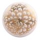 Golden Carnation Flower Flat Ceramic Drawer Knob