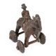 Brass Horse Rider on Wheel Temple Toy