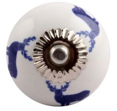 Blue Standing Rein Deer Pattern Ceramic Dresser Knob