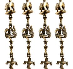 Swing Chain Set with Peacock and Elephants Statue(Set Of 4 Pieces)