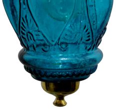 Turquoise Hanging glass light fixture Small Lamp
