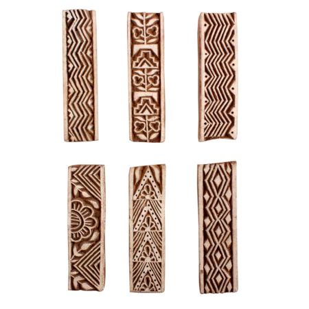Set of 6 Piece New Mix Wooden Printing Block