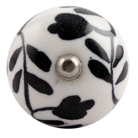 Black Leaf Flower Ceramic Wine Stopper (Set of one Piece)