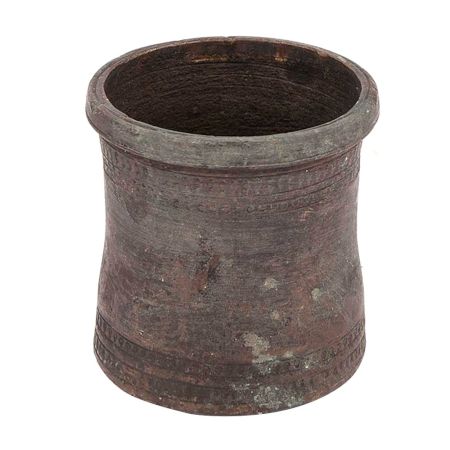 Hand Engraved Footed Brass Holy Water Pot