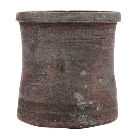 Hand Engraved Footed Brass Holy Water Pot