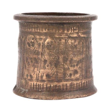 Brass Panchpatra Holy Water Pot with Copper Inlay Work