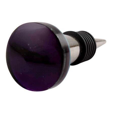 Purple Flat Glass Wine Stopper (Set of one Piece)