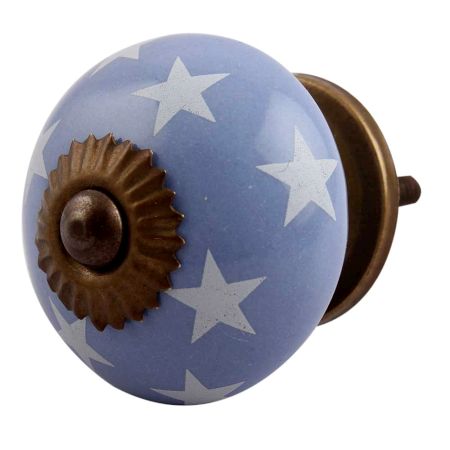 Slate Blue Star Ceramic Dresser Knob Online