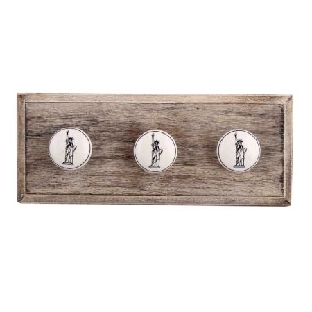 Statue of Liberty Ceramic Wooden Hooks
