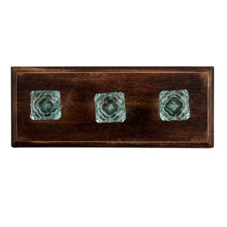 Water Glass Cut Square Wooden Hooks
