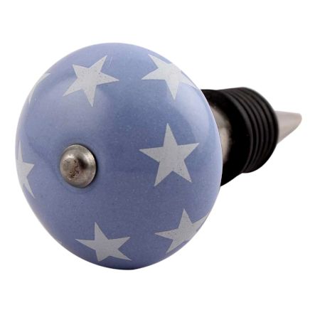 Slate Blue Star Ceramic Wine Stopper (Set of one piece)