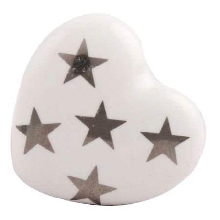 Silver Star Heart Ceramic Wine Stopper (Set of one piece)