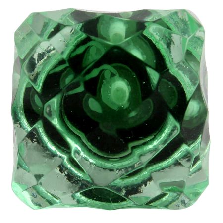Green Glass Square Cut Wine Stopper (Set of one piece)
