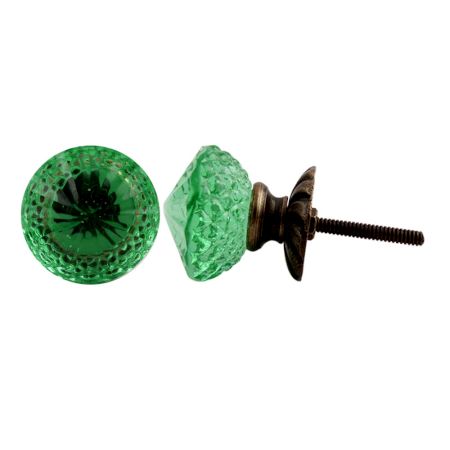 Green Glass Cabinet Knob